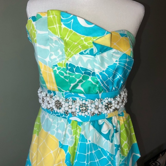 Lilly Pulitzer Jeweled Waistline Strapless Dress - Picture 1 of 13